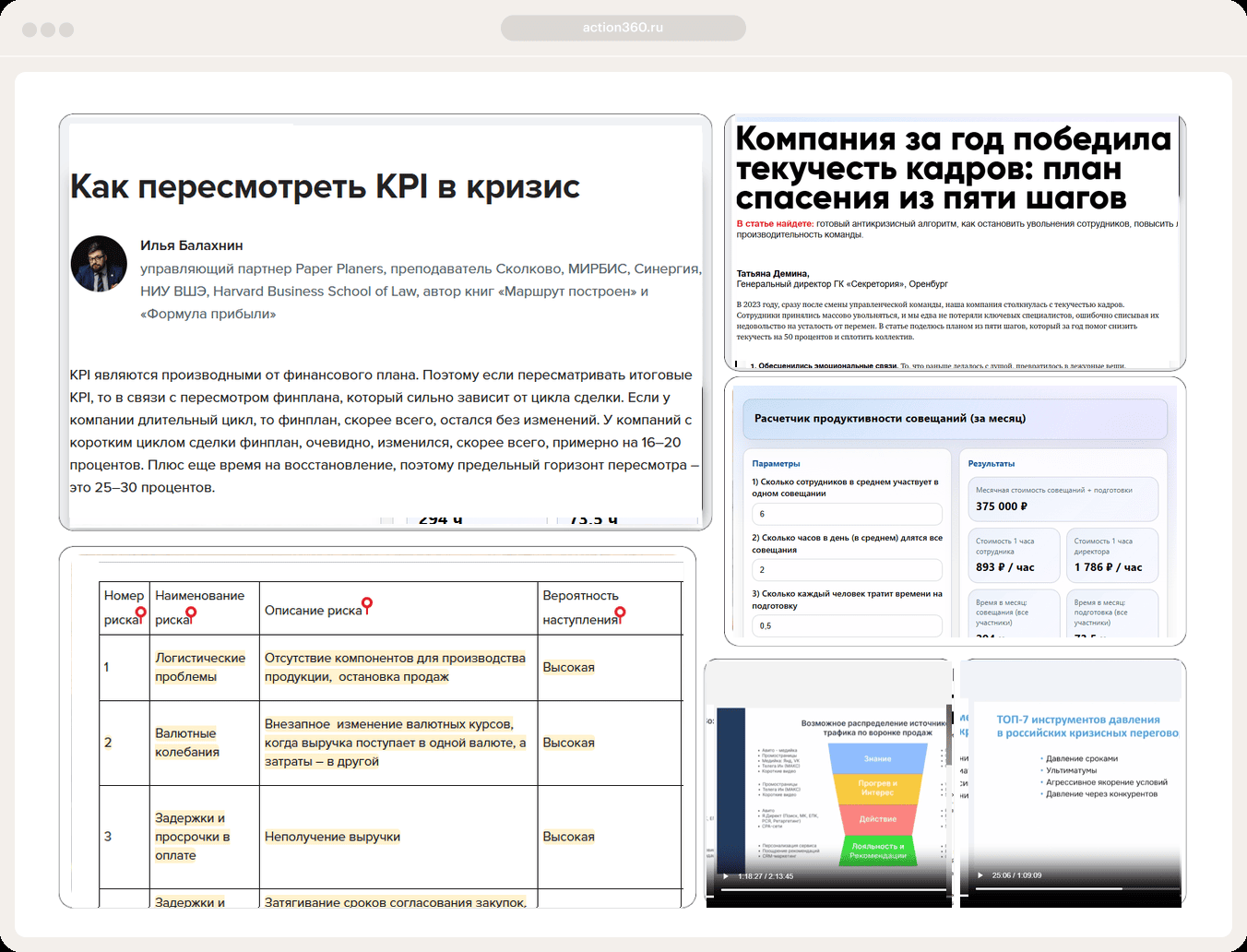 Интерфейс action360.ru